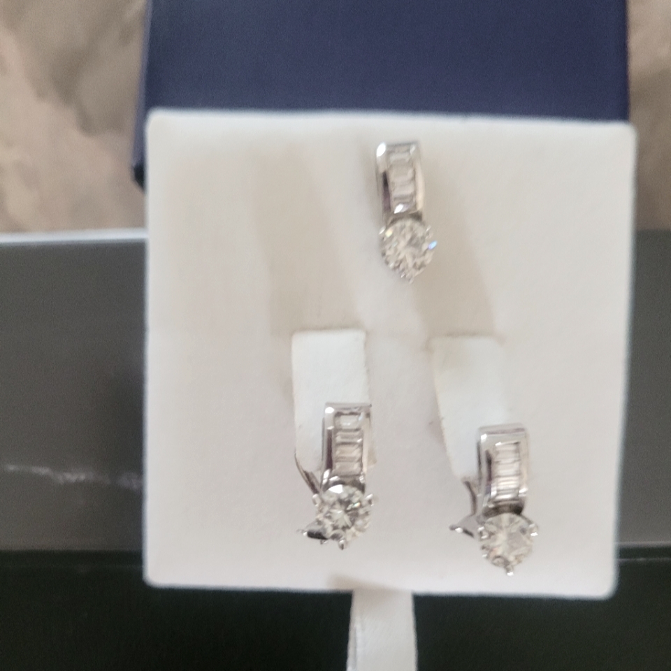 White Gold Pendant And Rings